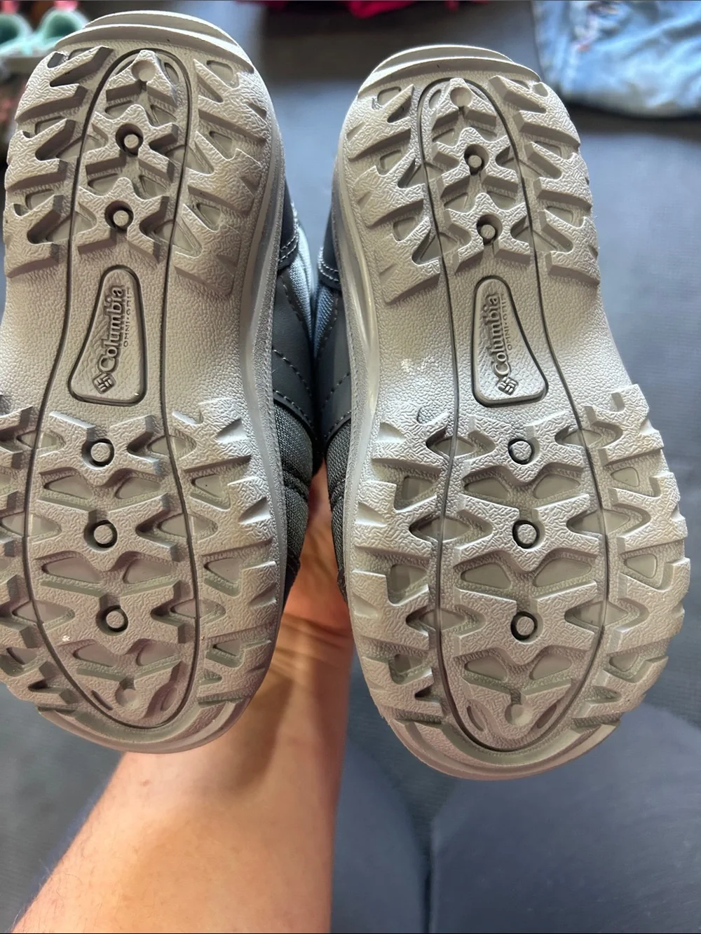 Columbia Kids Gray Boots with Pink Logo Accents